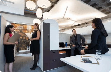 Group of people conference talking