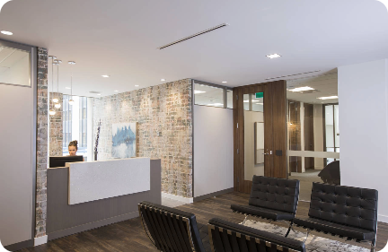 Woman working reception office during day