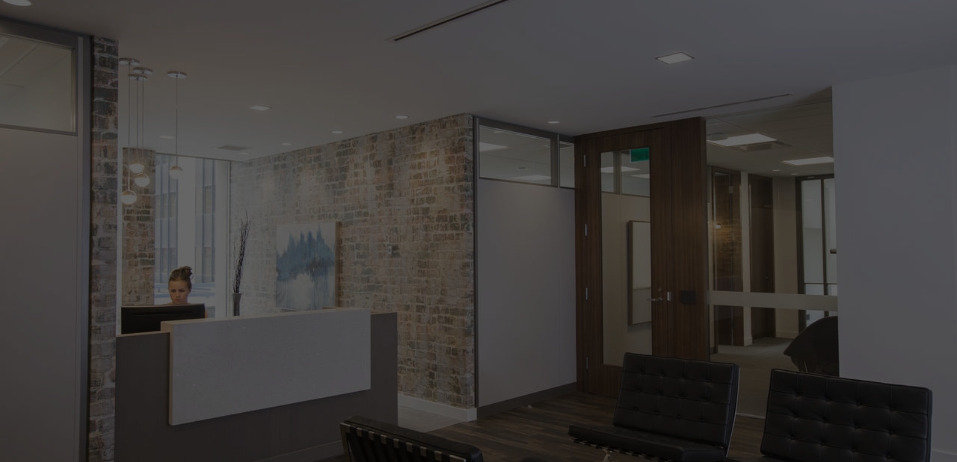 Young woman working at office