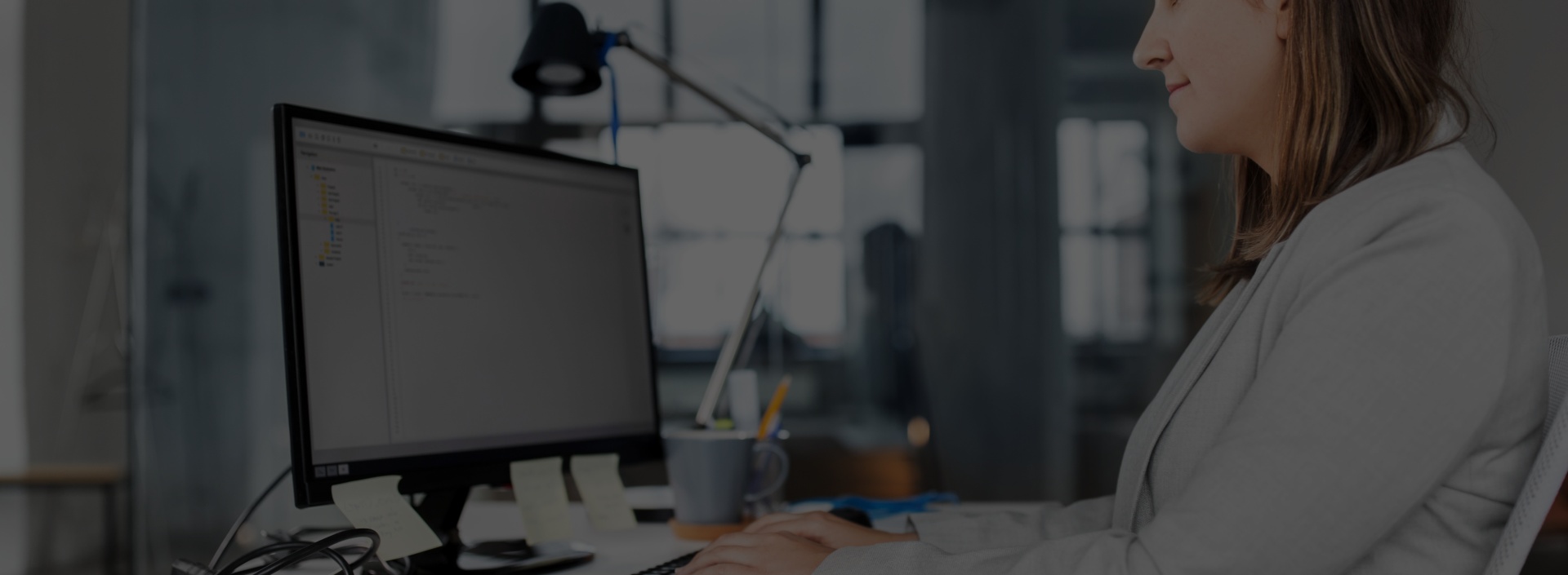 Woman at desk working
